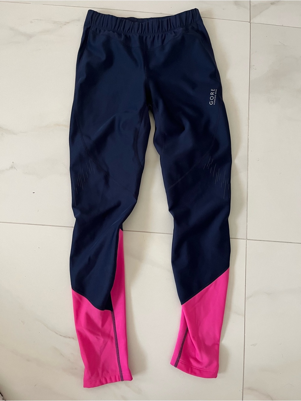 Gore running wear windstopper Women’s Navy and Pink RunningTights size M - Picture 2 of 10